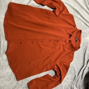 Rust Orange Button-Up Shirt